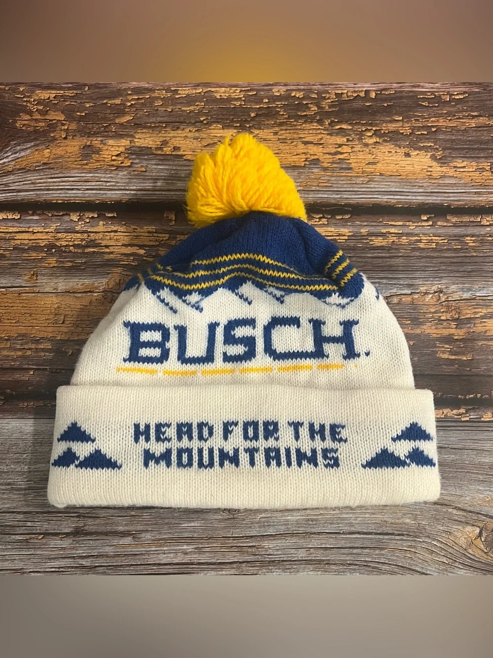 Vintage BUSCH BEER HEAD FOR THE MOUNTAINS Unisex Beanie Cap